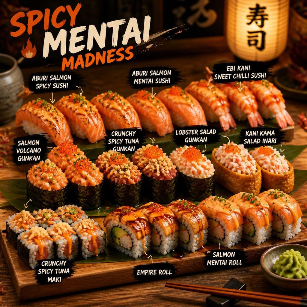 Spicy Mentai Madness Sushi Hiro menu sushi set premium